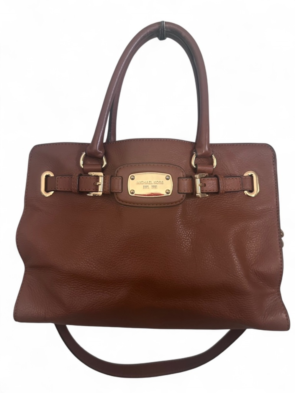 Michael Kors Brown Leather Tote with Gold Hardware
